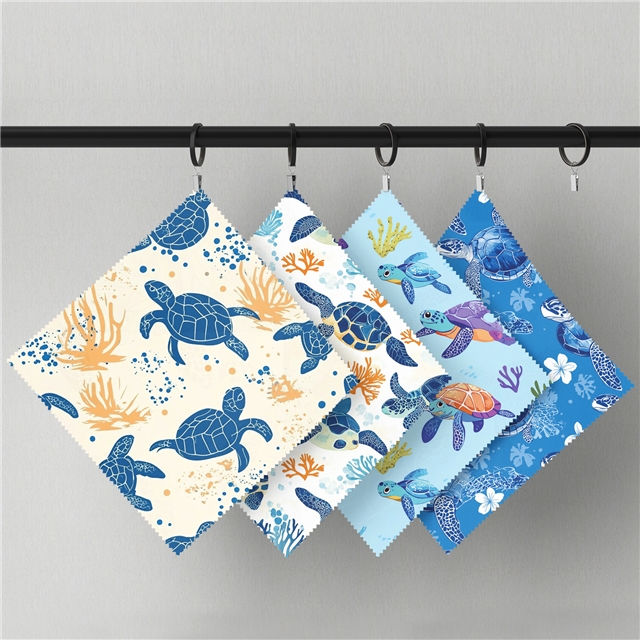 polyester cotton sea turtle series polyester cotton fabric set (10 pcs/set)