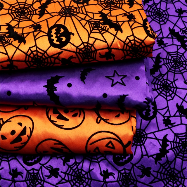 halloween series velvet satin fabric