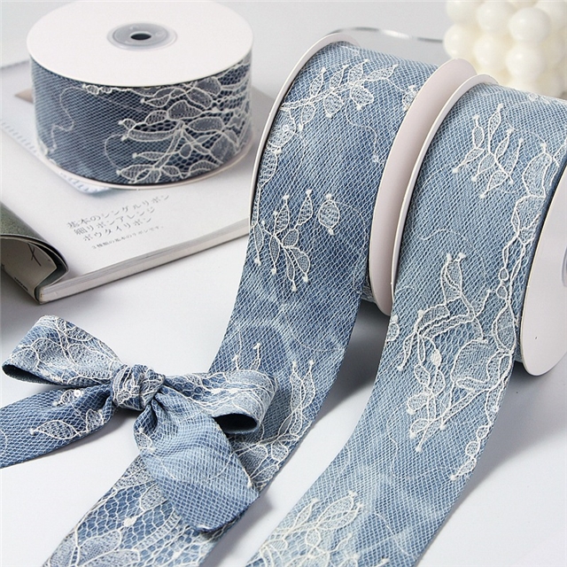 dyeing glitter lace denim webbing