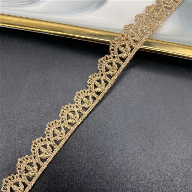 bow bear gold embroidered lace