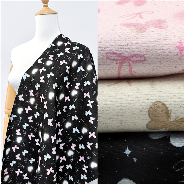 butterfly print polyester fabric