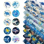 sea turtle series polyester cotton fabric set (10 pcs/set)