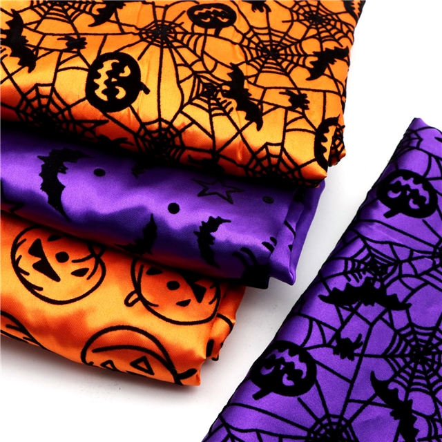 halloween series velvet satin fabric