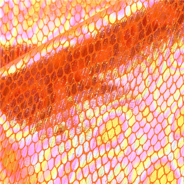 colorful iron plated snake pattern polyester fabric