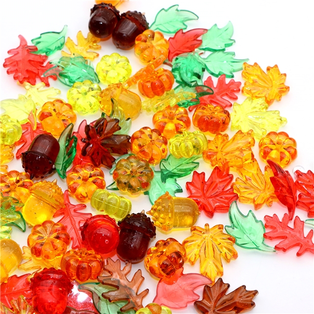 plastic/resin mixed thanksgiving plastic acrylic pumpkin acorn maple leaf ornament