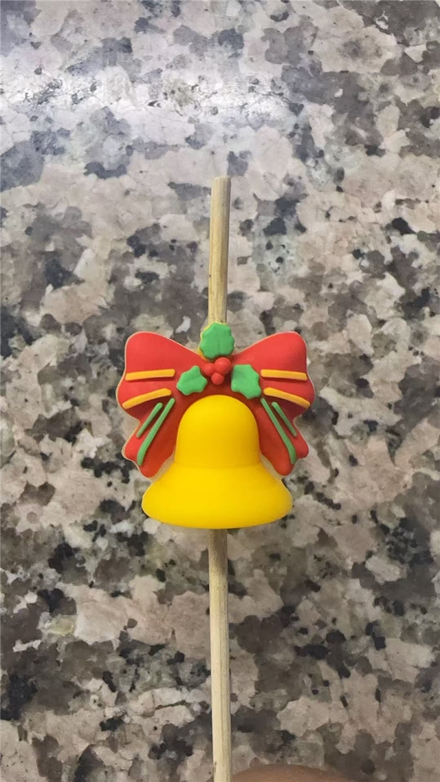 silicone three-dimensional christmas bell silicone bead