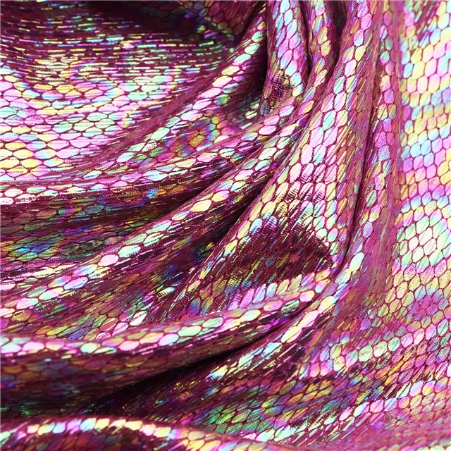colorful iron plated snake pattern polyester fabric