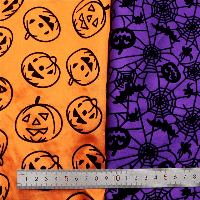 halloween series velvet satin fabric
