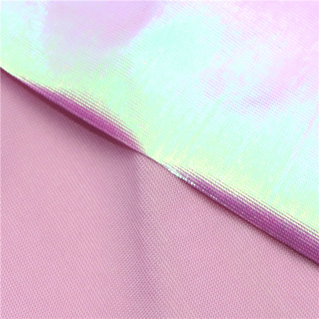 colorful laser iridescent elastic spandex fabric