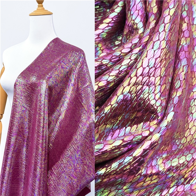 colorful iron plated snake pattern polyester fabric