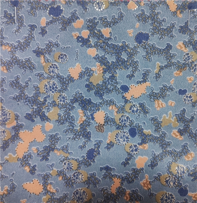 2 ways hot stamping leaves suede Fabric