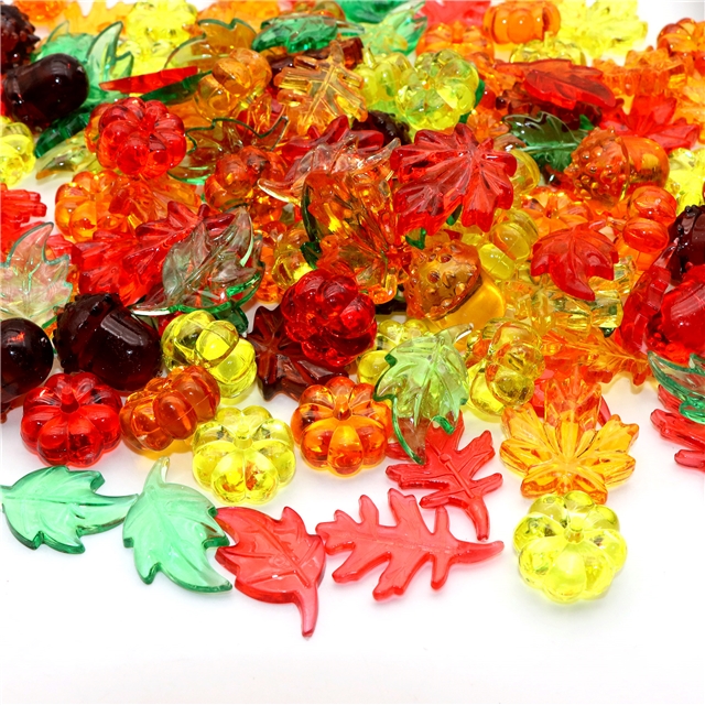 plastic/resin mixed thanksgiving plastic acrylic pumpkin acorn maple leaf ornament