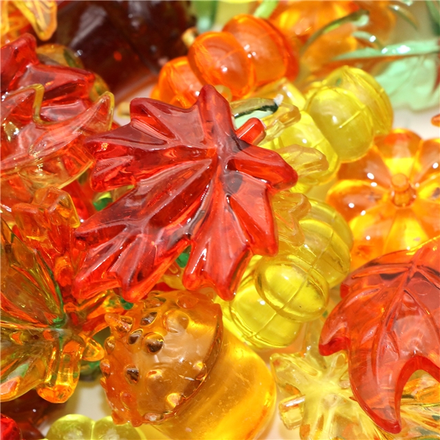 plastic/resin mixed thanksgiving plastic acrylic pumpkin acorn maple leaf ornament