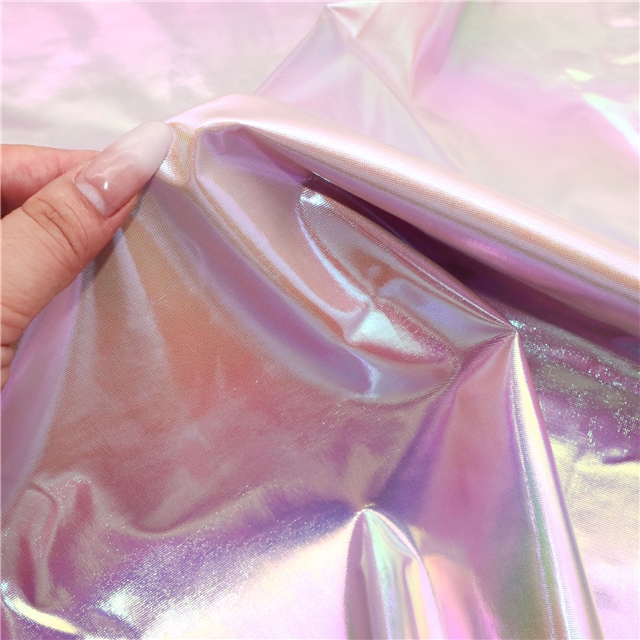 colorful laser iridescent elastic spandex fabric