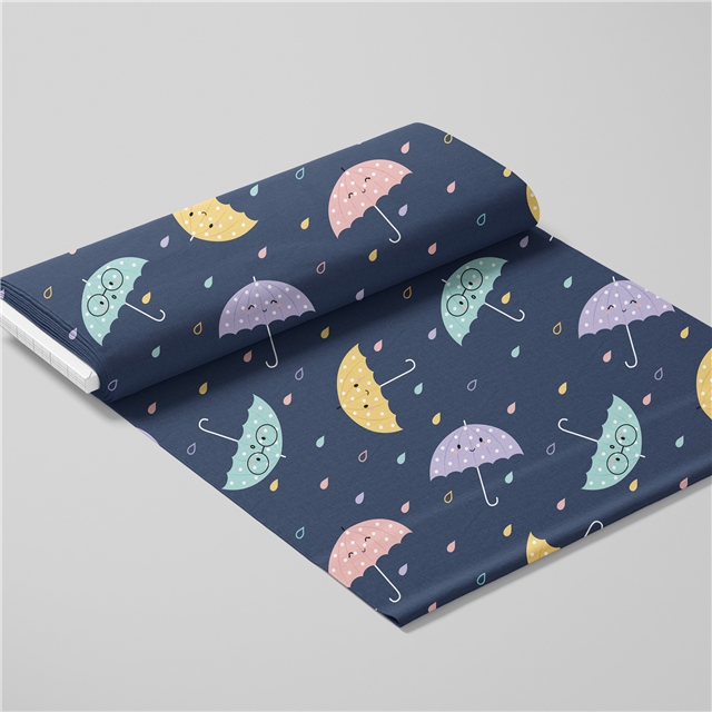 polyester cotton clouds raindrops series polyester cotton fabric set (4 pcs/set)