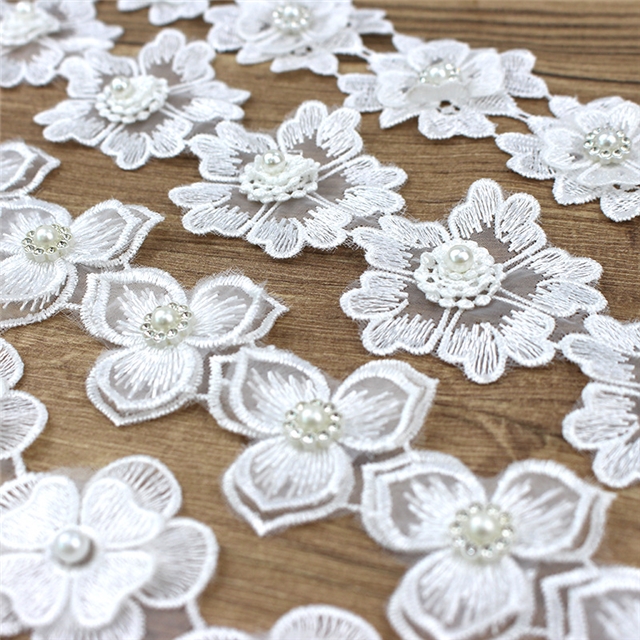 double layered lace with nail beads