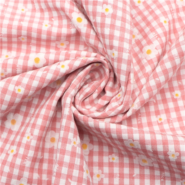 checkered offset printing flower fabric 1#,50*148cm(19.7*58.3