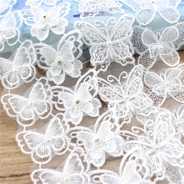 double layered lace with nail beads