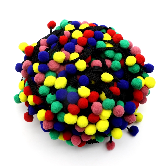 polyester colored ball lace