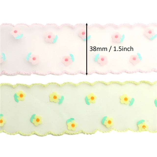 single sided printed mesh moon ribbon pink,38mm(1-1/2