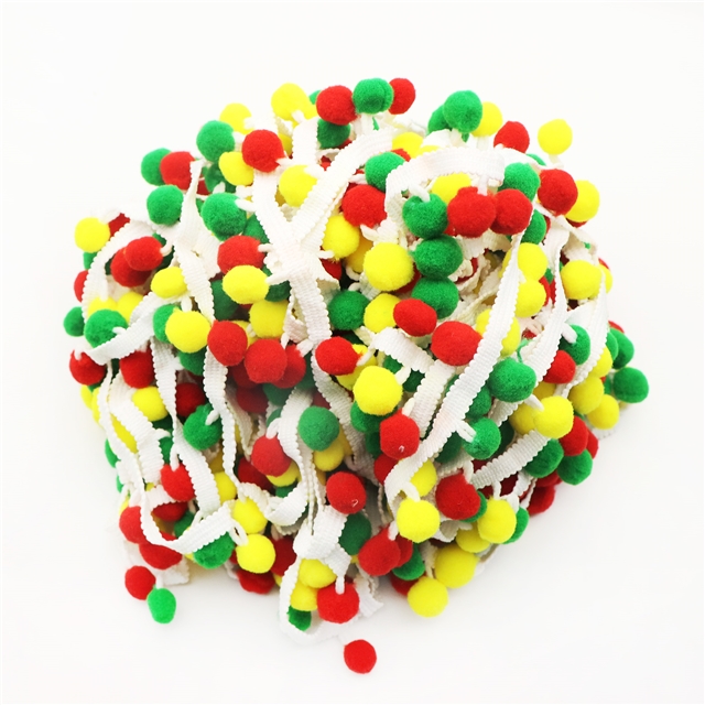 polyester colored ball lace