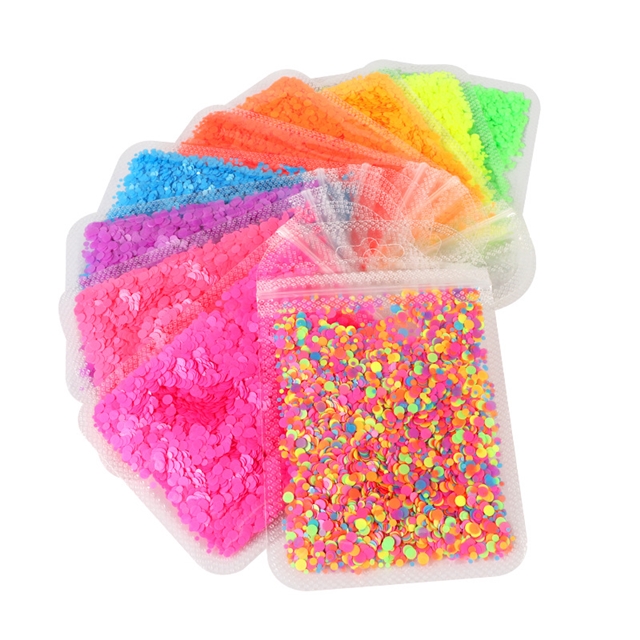 pet fluorescent large and small circular sequin packaging filling material