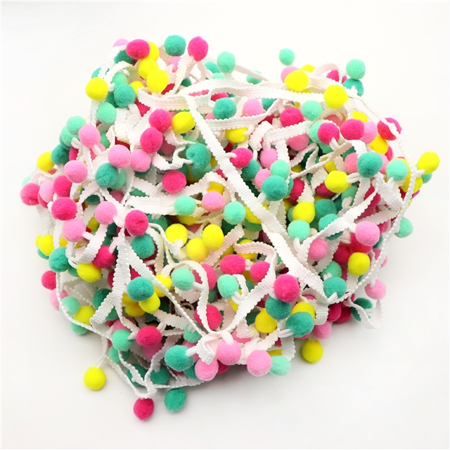 polyester colored ball lace