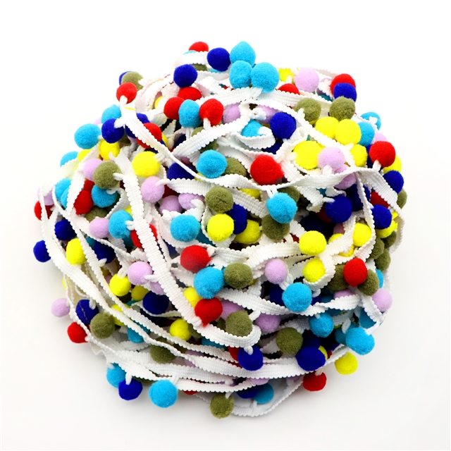 polyester colored ball lace