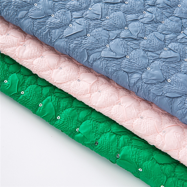bubble sequins heart quilting embroidery ultrasonic clip cotton fabric
