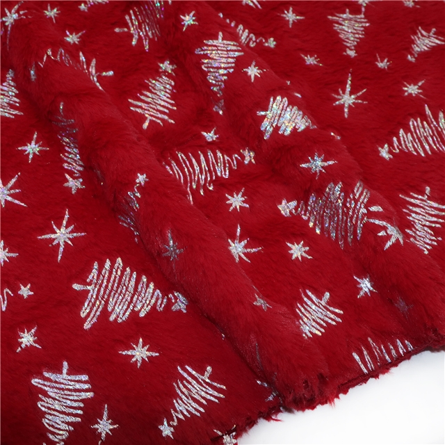 laser hot silver christmas tree velvet fabric