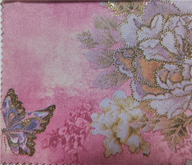 2 ways hot stamping flower butterfly suede Fabric