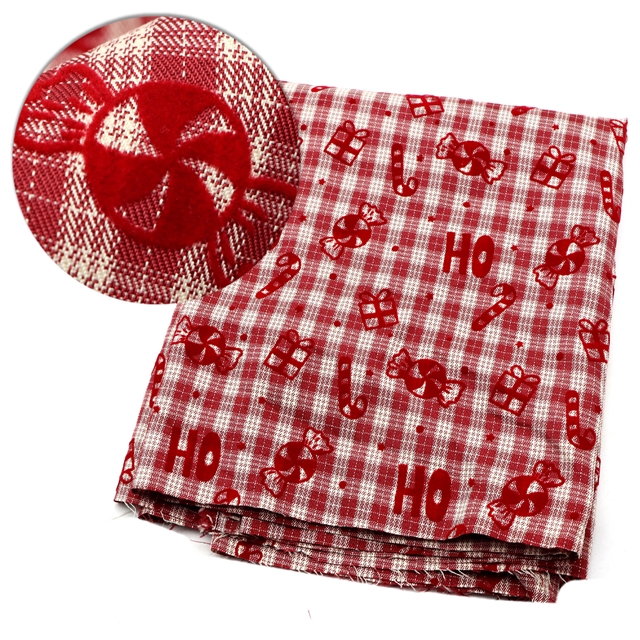 velvet christmas candy gift polyester yarn dyed fabric