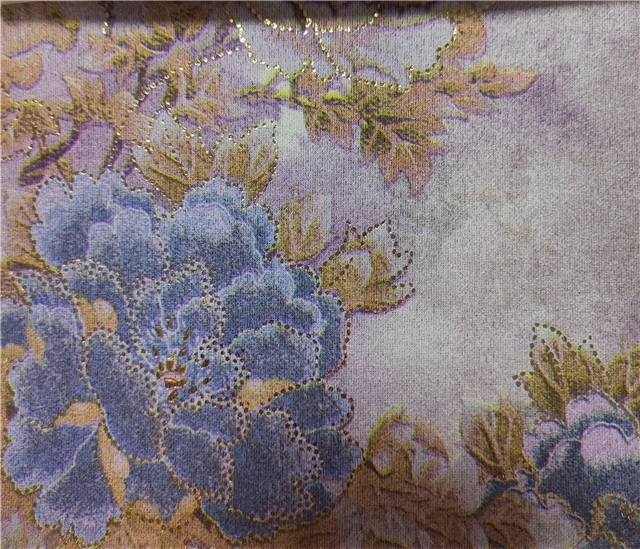 2 ways hot stamping flower butterfly suede Fabric