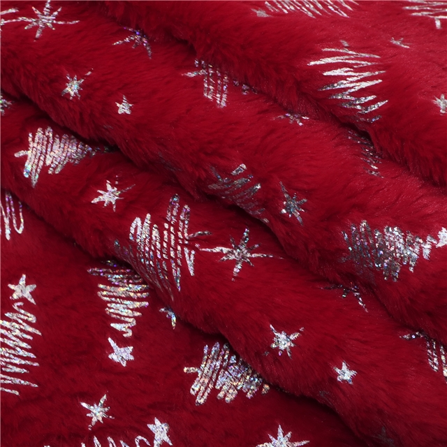 laser hot silver christmas tree velvet fabric