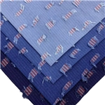 striped tassel cut denim fabric