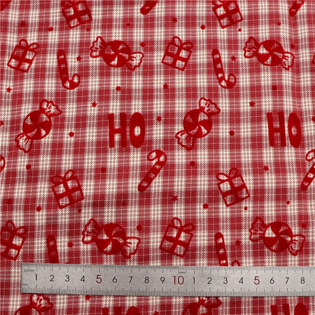 velvet christmas candy gift polyester yarn dyed fabric