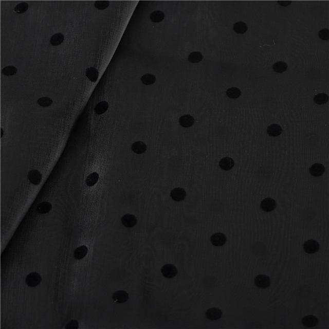 mesh velvet black dots organza fabric 3#,black,50*150cm(19.7*59.1