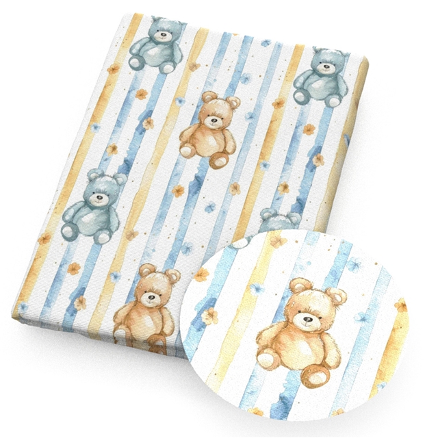 polyester cotton bear series polyester cotton fabric set (4 pcs/set)