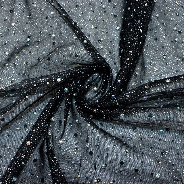 hotfix rhinestone crystals glitter mesh gauze 