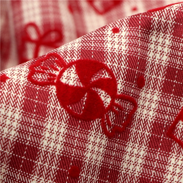 velvet christmas candy gift polyester yarn dyed fabric