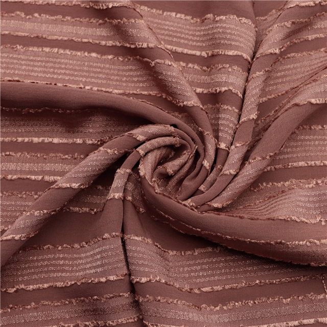 jacquard fringe striped chiffon fabric