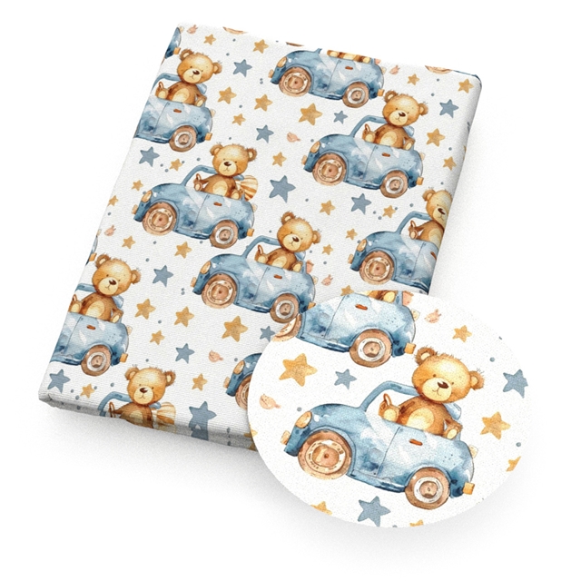 polyester cotton bear series polyester cotton fabric set (4 pcs/set)