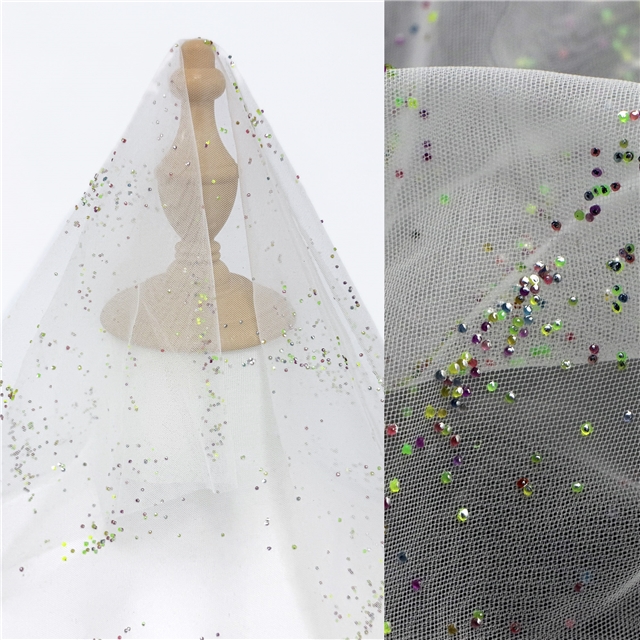 multicolour meteor plastic drill diamond mesh fabric