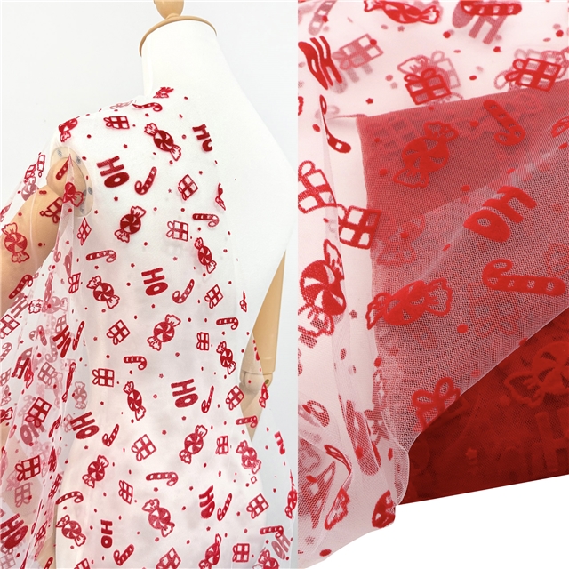 velvet christmas candy gift mesh fabric