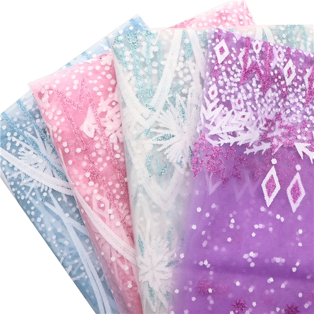 offset printing powder snowflake mesh fabric