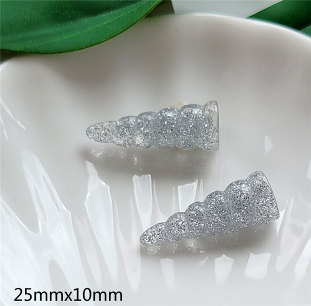 resin transparent glitter unicorn 3D resin accessories
