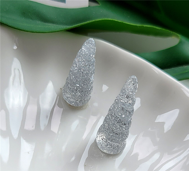 resin transparent glitter unicorn 3D resin accessories