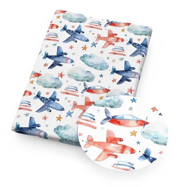 polyester cotton star moon car series polyester cotton fabric set (4 pcs/set)