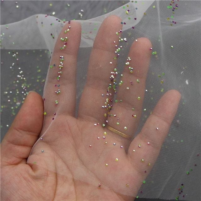 multicolour meteor plastic drill diamond mesh fabric