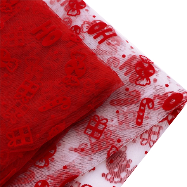 velvet christmas candy gift mesh fabric